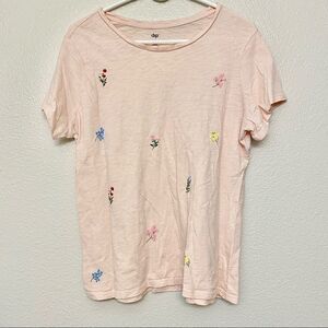 Dip pink Wildflower Graphic T-shirt Floral botanical herbal boho cotton XL